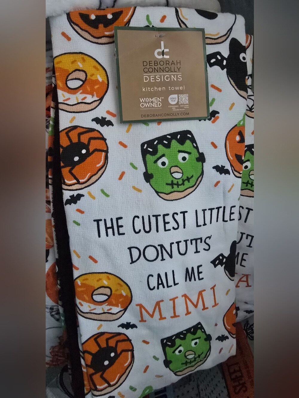 Debora Connolly Kitchen Towel Donut Halloween 3 Pc